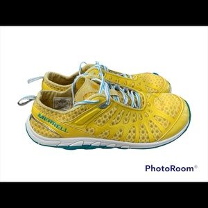 Merrell Crush Glove Yellow Barefoot Minimalist Running Shoes Women sz 8